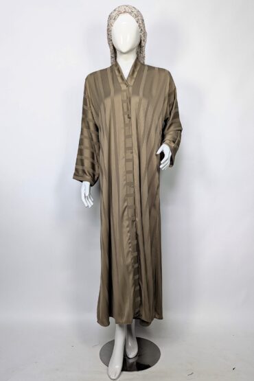 Soft Cascade Zoom Abaya - Golden shade