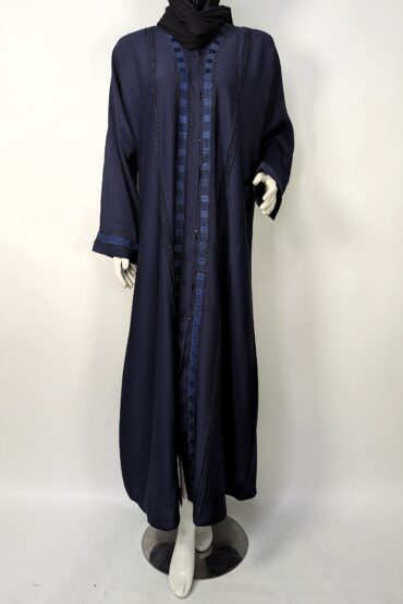 Majestic Mauve- Front Open and embroidery - navy blue